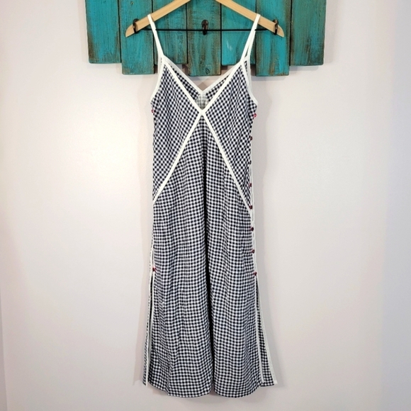 Rag and Bone "Laurie" gingham button side midi sundress - Picture 9 of 14